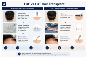 Konsultasi perbedaan metode FUE dan FUT hair transplant
