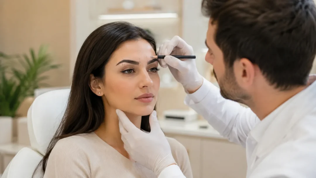 Konsultasi bentuk alis sebelum eyebrow hair transplant