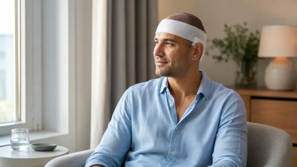Pasien menjalani masa pemulihan setelah hair transplant dengan arahan dokter