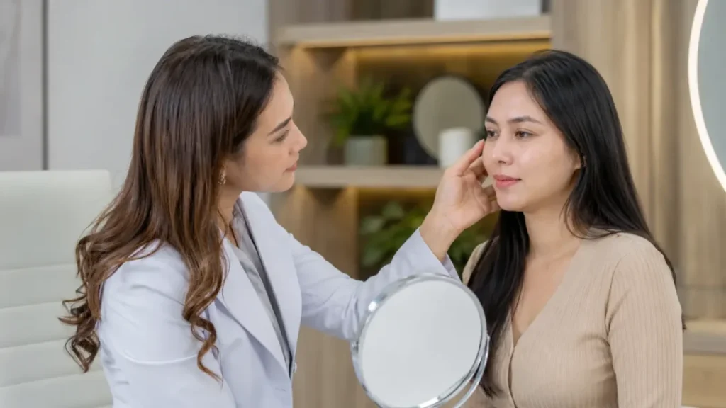 Evaluasi area bawah mata sebelum eye fat removal
