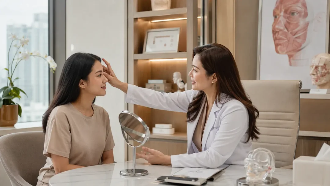 Konsultasi harga botox wajah dan evaluasi area treatment
