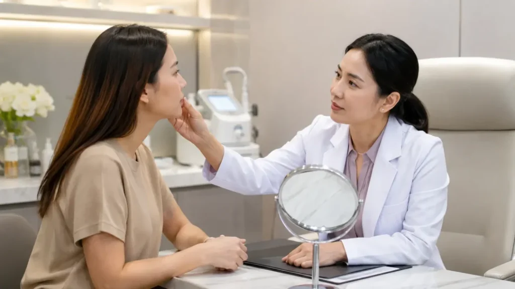 Konsultasi masalah kulit dengan dokter di klinik modern
