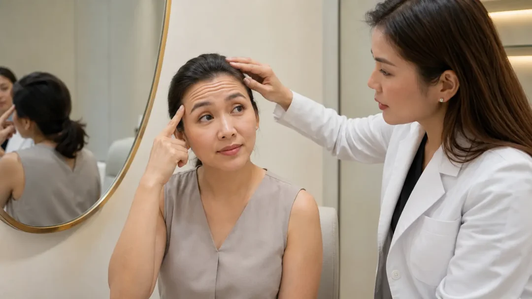 Konsultasi botox wajah dan evaluasi aktivitas otot wajah